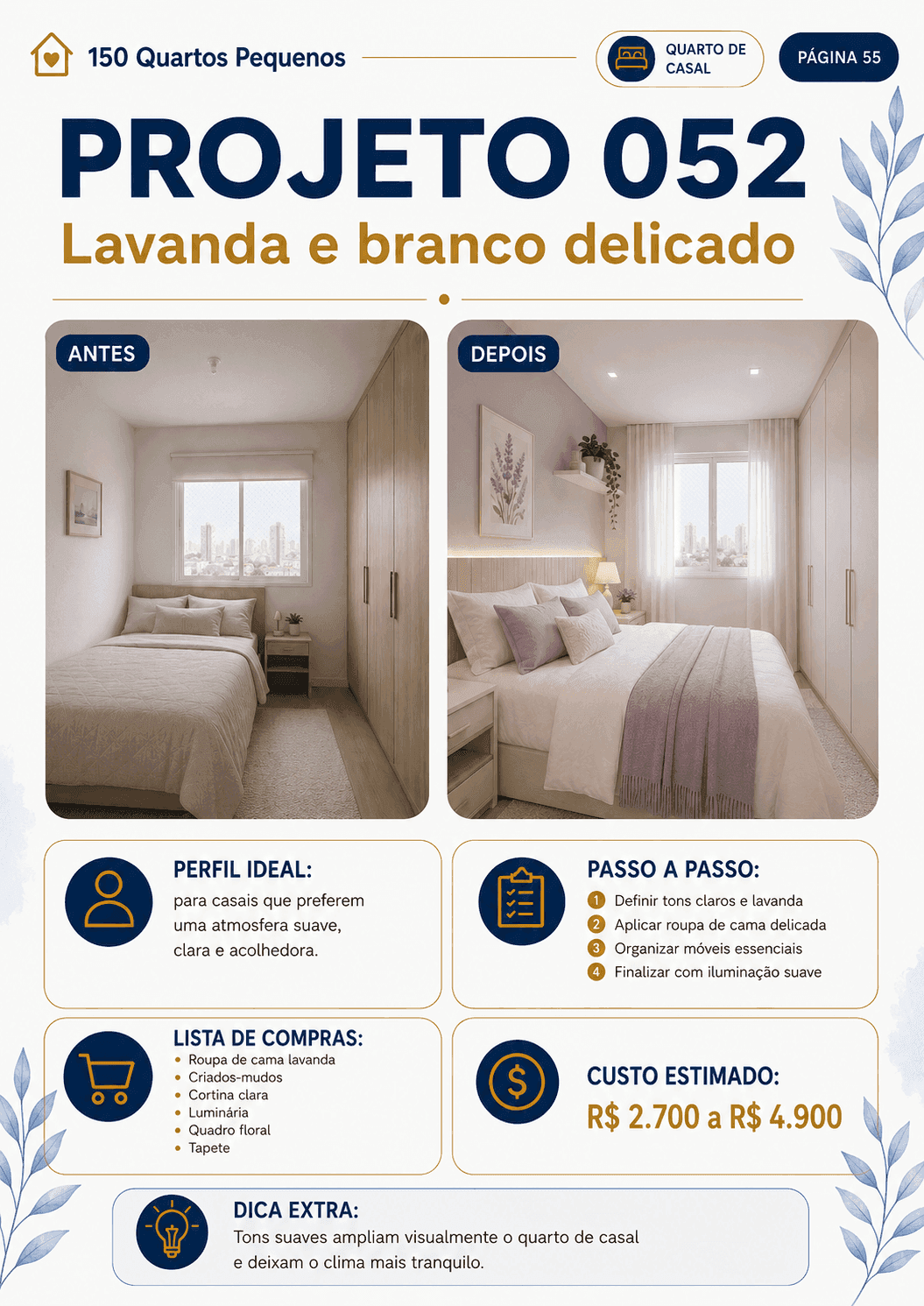 Projeto 052 — Lavanda e branco delicado