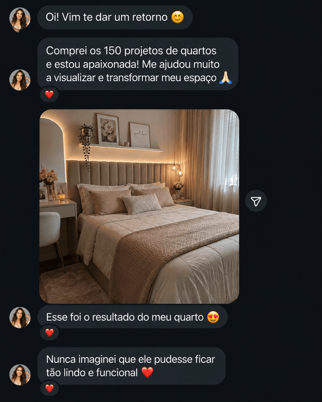 Avaliação de cliente — resultado do quarto